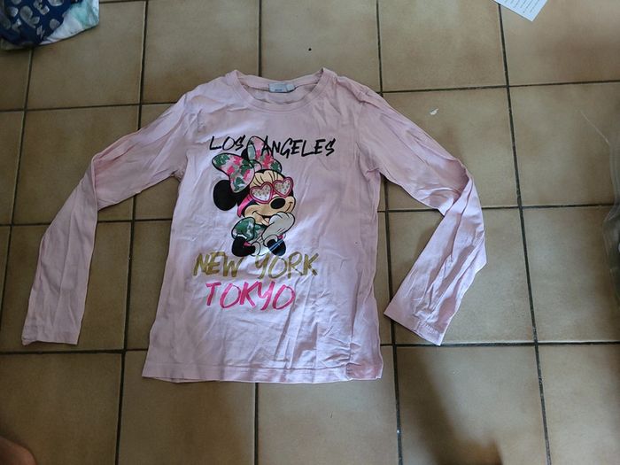 Tee-shirt manche longue rose 10 ans