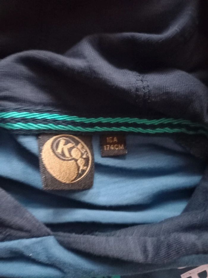 Tee-shirt/sweat fin à capuche 'By kool' 16 ans - photo numéro 3