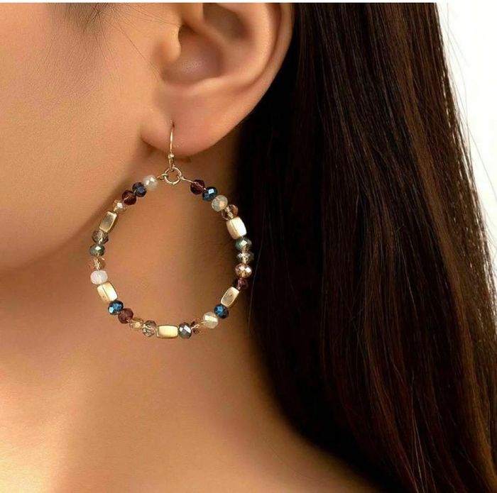 Créoles boucles d’oreille en acier inoxydable - photo numéro 2