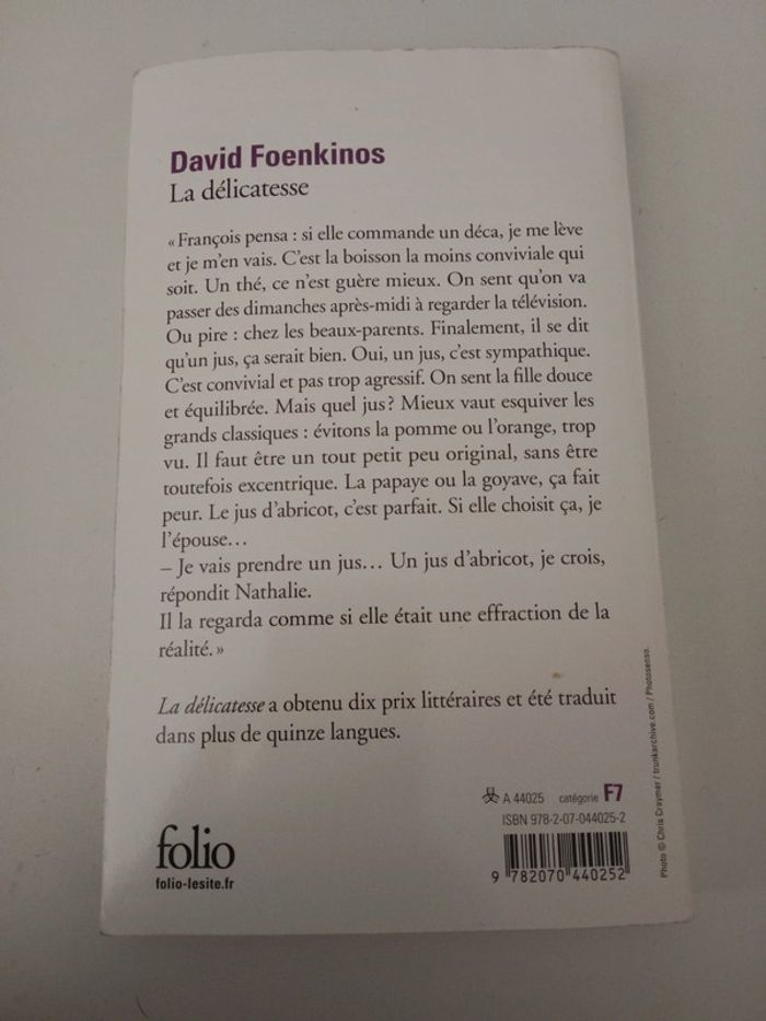 David Foenkinos 📚 La délicatesse - photo numéro 2