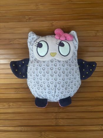 Doudou chouette hibou rose violet Simba
