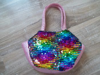Petit sac à main rose brillant sequins magiques