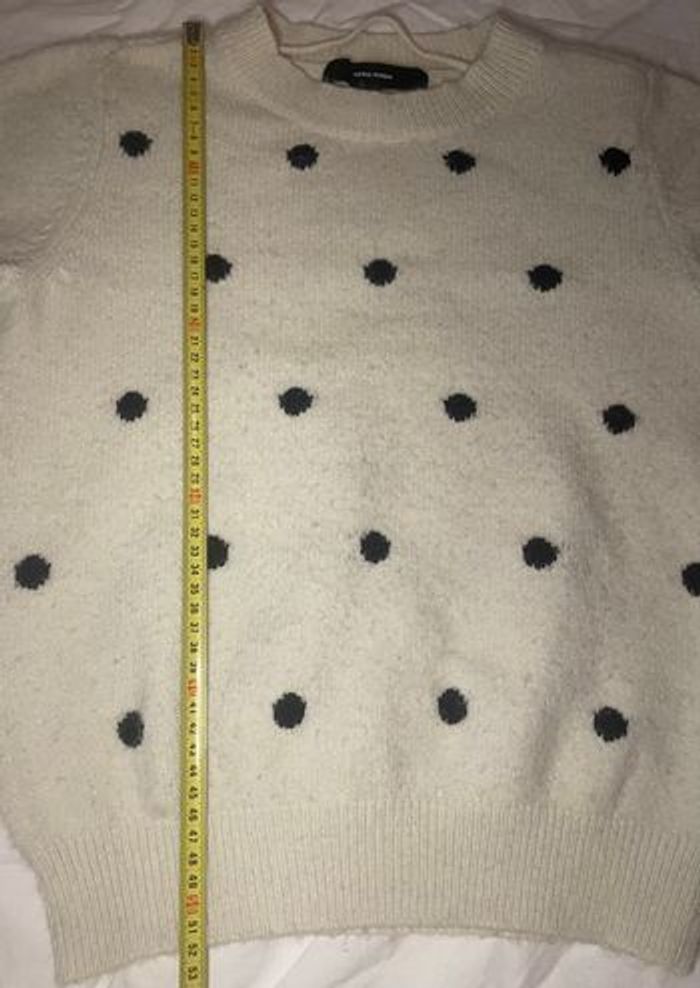 Pull à pois »Vero Moda »blanc écru et noir - photo numéro 5