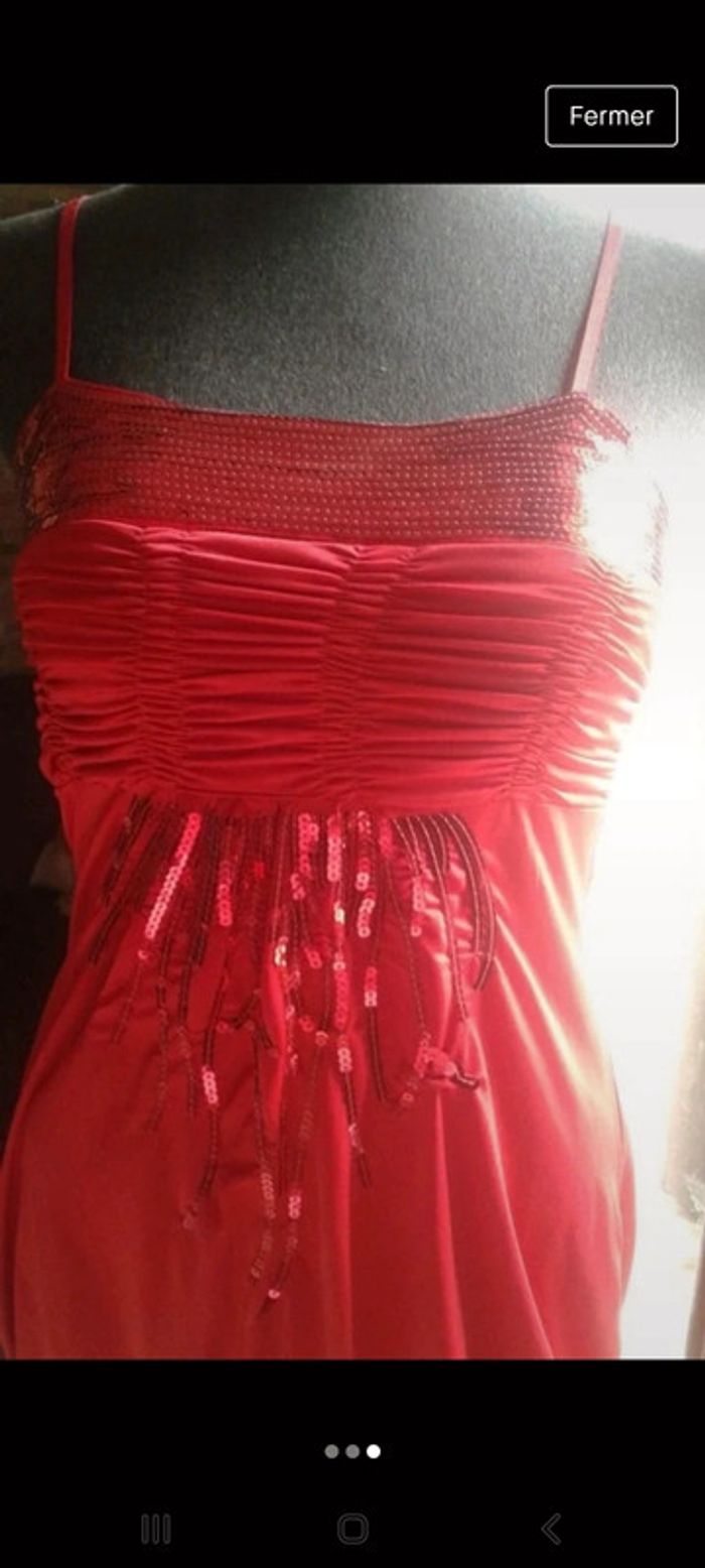Robe soirée rouge uni - photo numéro 3