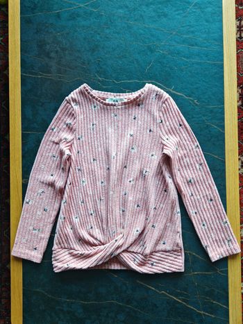 Haut en velours rose C&A 7 ans