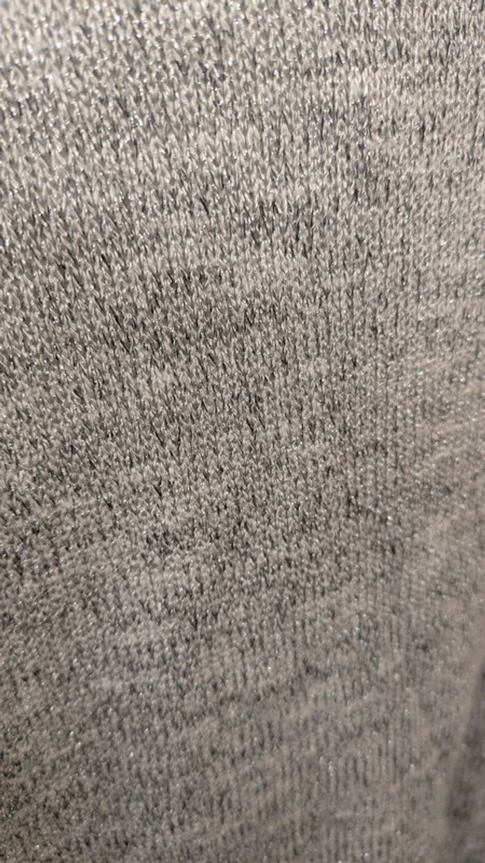 Haut pull léger manche 3/4 gris et blanc - photo numéro 4
