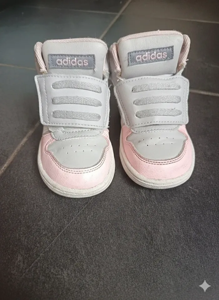 Baskets montantes rose gris Adidas Hoops mid 2.0 21
