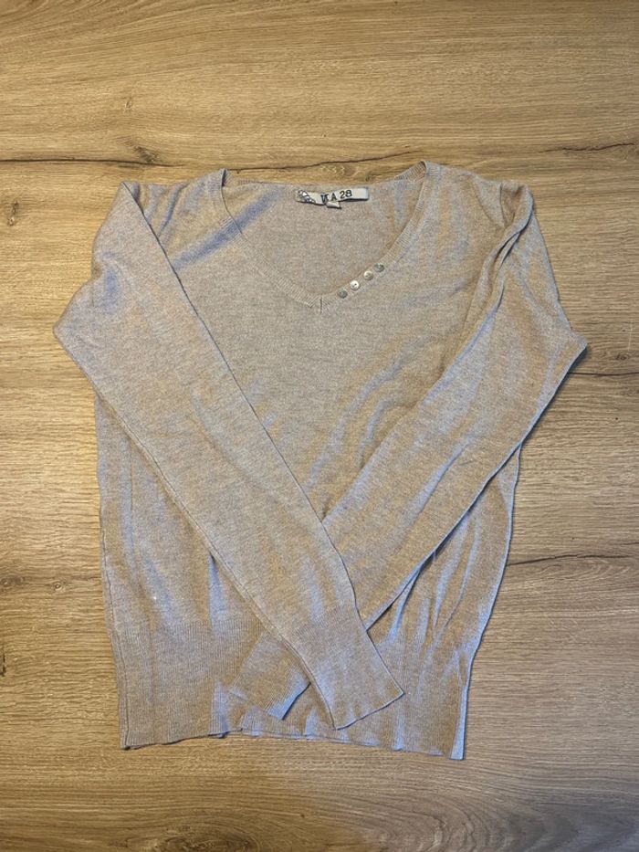 Pull fin, pull col V, femme taille S - photo numéro 4