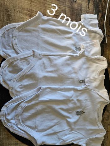 Lot 3 bodys 3 mois manches courtes