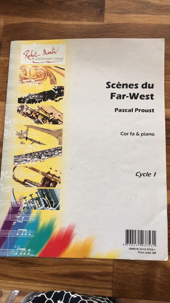Partition cor et piano scènes du far-west pascal Proust état impeccable