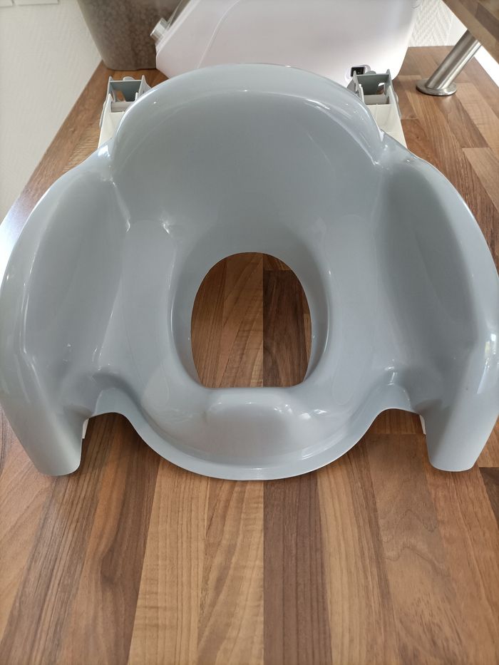 Réducteur wc toilette escalier blanc et gris - photo numéro 2