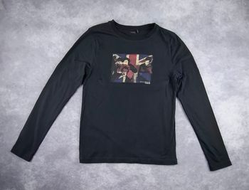 T-shirt IKKS noir manches longues – Style Rock/UK – Taille M – Très bon état