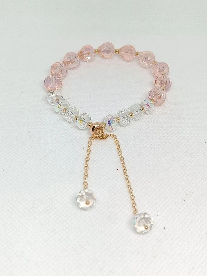 Bracelet perles blanches et Roses - photo numéro 3