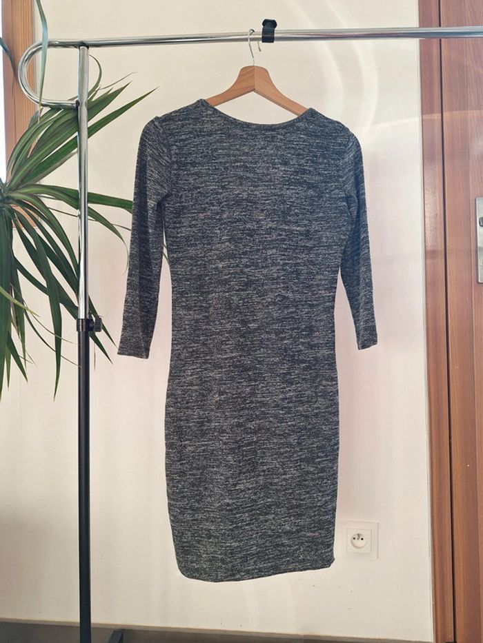 Robe simple grise manche ¾ M femme - photo numéro 2