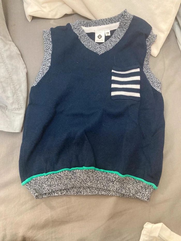 Pull sans manches grain de blé 2ans