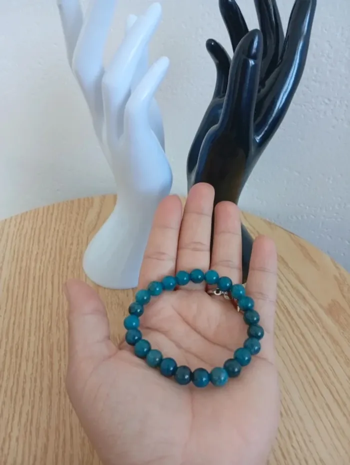 Surpoids anti fringales Bracelet en pierres naturelles apatite bleu haut qualité