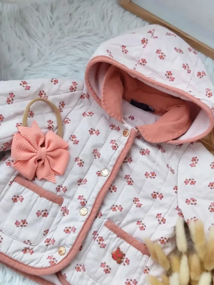 Manteau fleuri et bandeau cheveux sergent major fille 9 mois 🎀 - photo numéro 3