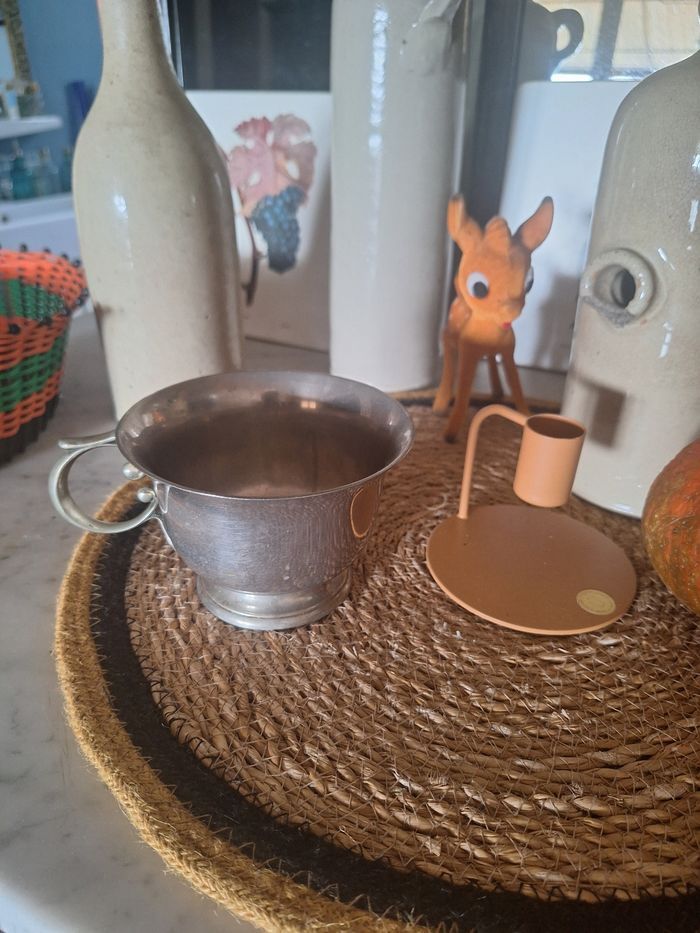 Tasse ancienne en métal argenté Bernadorf - photo numéro 8