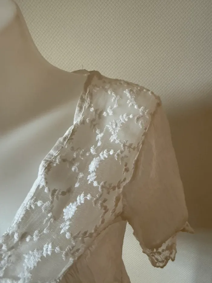 Top en lin blanc en très bon état taille S - photo numéro 5