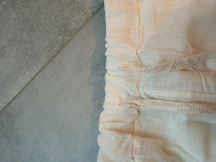 jupe en  pur lin crème et étoile argenté et doré - photo numéro 5