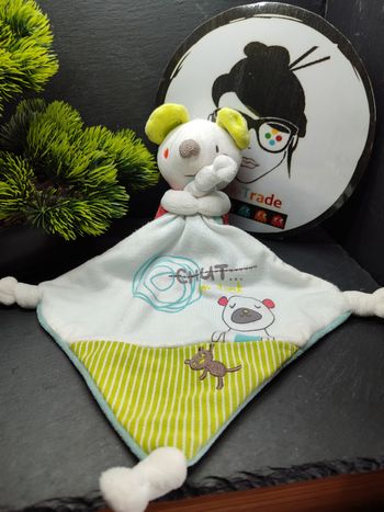 doudou mouchoir souris chut pommette ours blanc vert rouge pois bleu on dort  