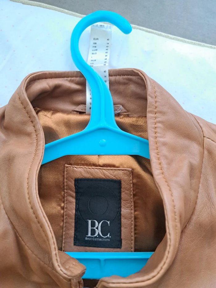 Veste en cuir Camel - photo numéro 5