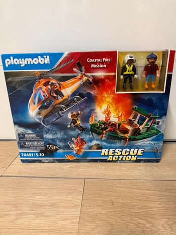Playmobil hélicoptère bateau