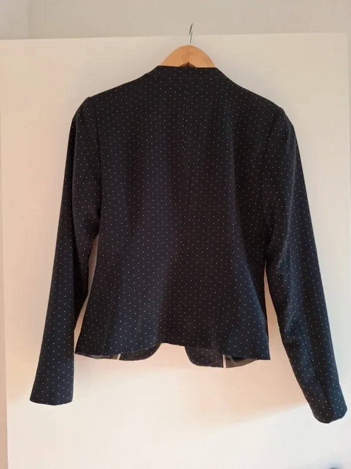 Veste courte bleu marine à pois - T.1 - Neuve - photo numéro 4