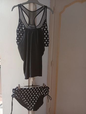 Tankini 4XL Noir et Blanc