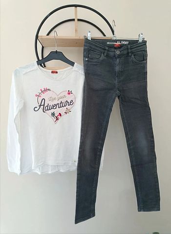 12 ans ensemble tape a l oeil teeshirt et pantalon jean slim