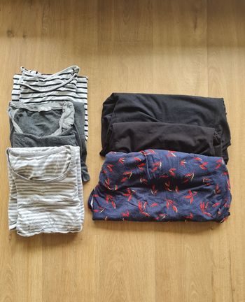 Lot de 3 robes et 3 chemises de nuit (adaptées si allaitement), maternité/grossesse