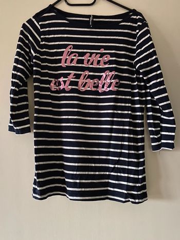 Pull manches 3/4 « la vie est belle » Jean Pascale Taille S