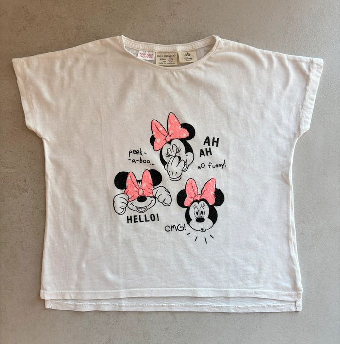T shirt Zara Minnie 3/4 ans