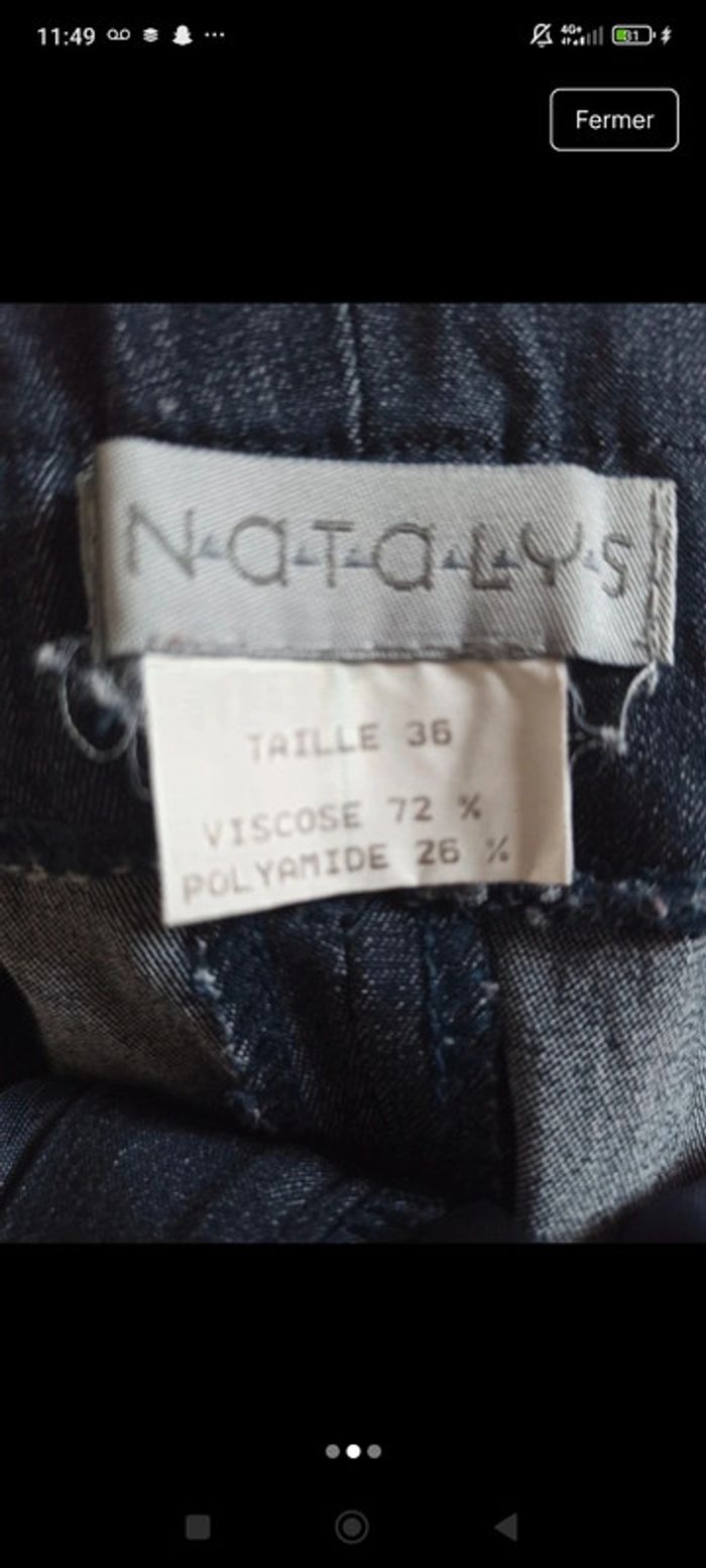 Pantalon jean de grossesse / maternité natalys taille 36 - photo numéro 2