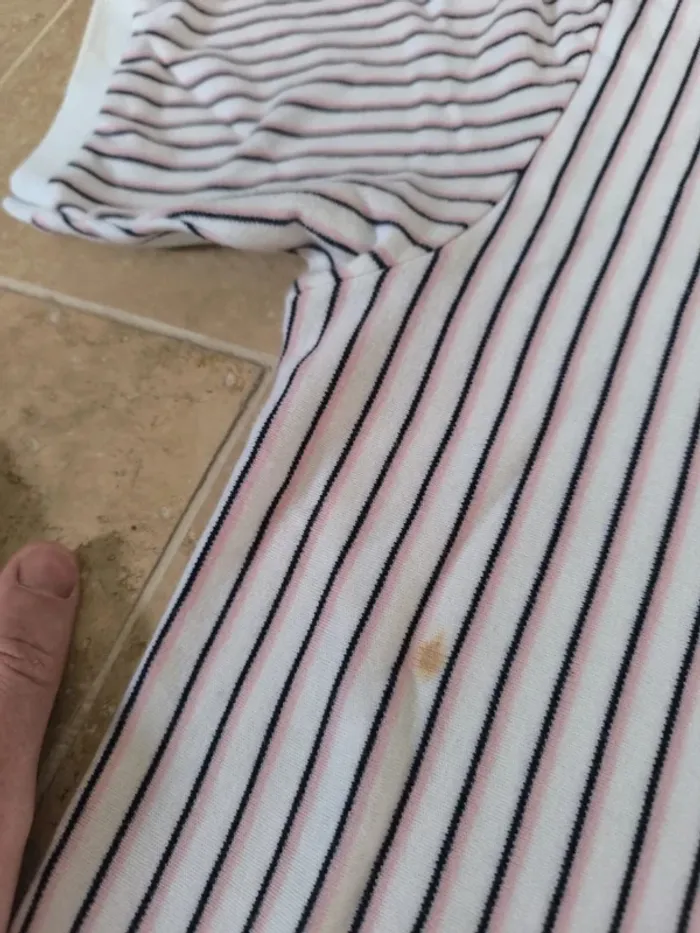 Polo Ralph Lauren homme L extra long vintage rayures verticales excellent état sauf une tache devant - photo numéro 7