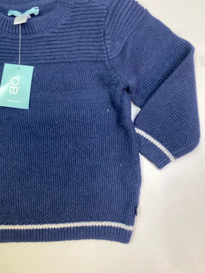 Pull bébé garçon - maille - bleu - neuf - Obaïbi - Taille 18 mois - photo numéro 2