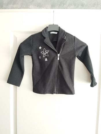 * Veste noir brillant étoiles fermeture asymétrique T3A Lulu Castagnette