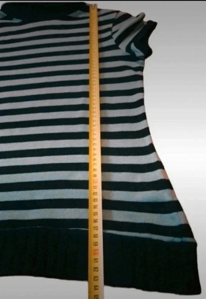 Pull col roulé à manches courtes rayures Zara taille 40 - photo numéro 4