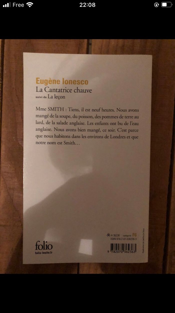 Livre « La cantatrice chauve » - photo numéro 2