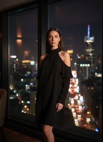 Robe Noire Épaules Dénudées Fashion Union - Coupe Fluide & Chic T38 (M)

