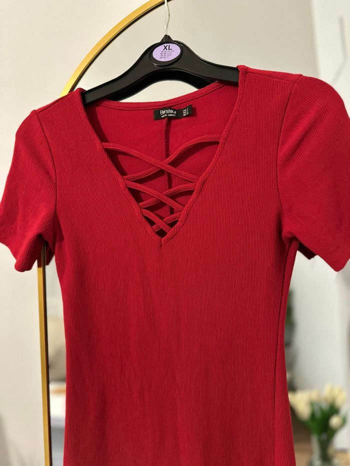 Robe bordeaux bershka - photo numéro 4