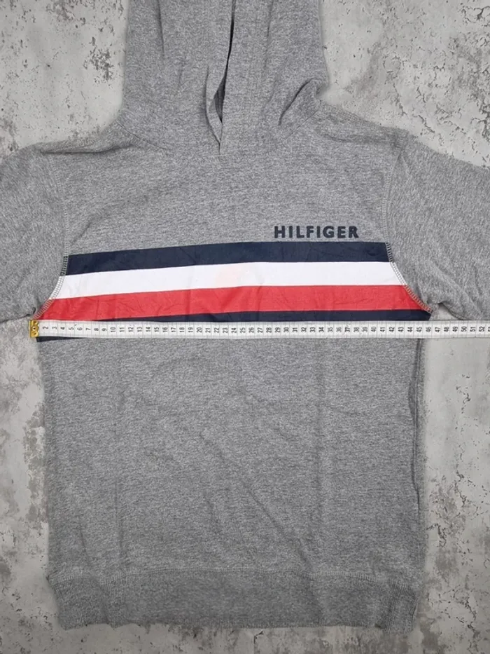 Sweat à capuche Tommy Hilfiger gris clair – Taille L Femme - photo numéro 9
