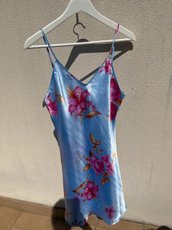 Nuisette lingerie- robe légère effet satin - imprimé floral- summer dress - photo numéro 8