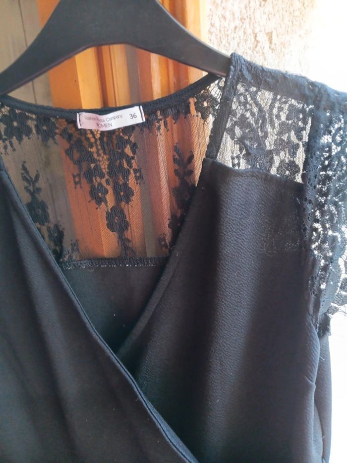 Combi pantalon slim et dentelle au dos t.36 sans ceinture - photo numéro 2