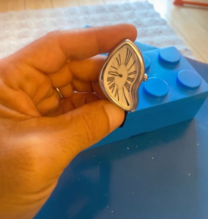 Montre Quartz Unisexe Bracelet Cuir Bleu Taille Réglable - photo numéro 4