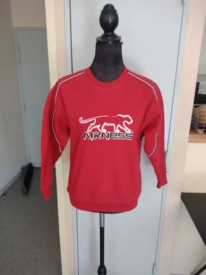 Sweat vintage Airness rouge logo panthère – Taille S