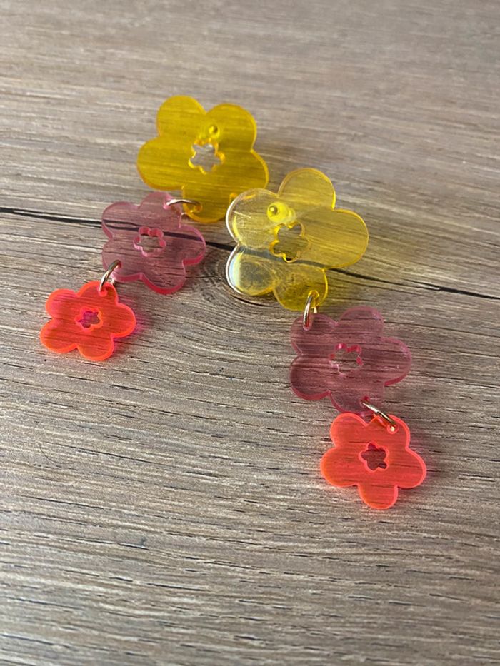 Boucles d oreilles acrylique summer vibes - photo numéro 2