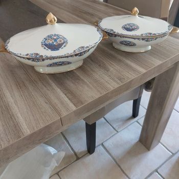 Lot 2 plats légumes ovales porcelaine TLB