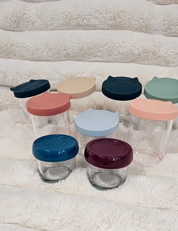 Lot de 9 pots en verre Babymoov excellent état