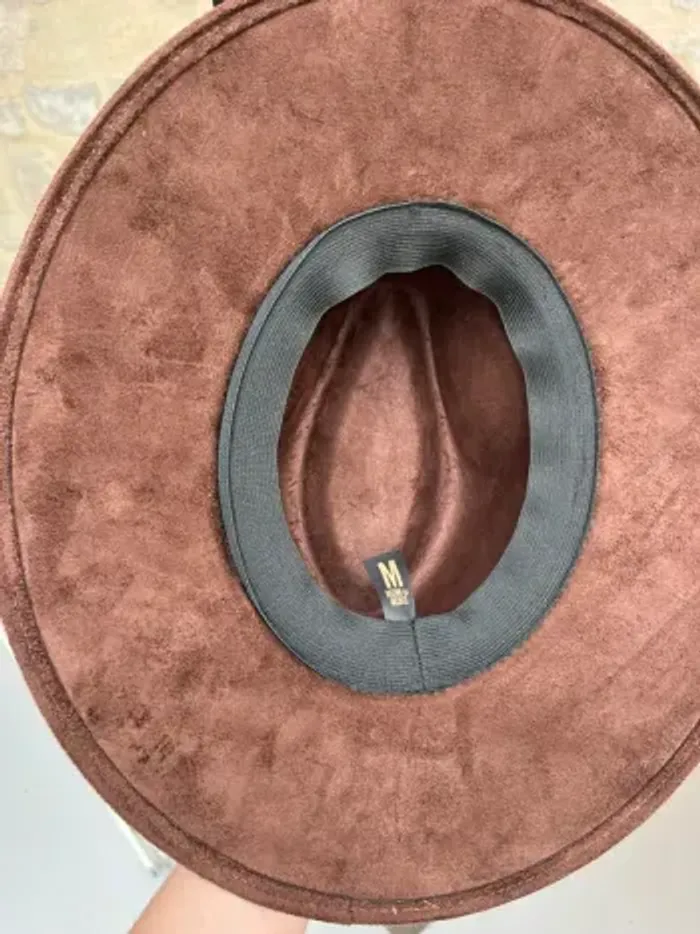 Véritable chapeau en velours style Fedora & vintage cow boy western - photo numéro 2